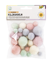 600008 Filzkugel pastell ass.5 Farben, 3 Grössen 