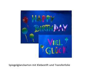 1 Karte mit Transferfolie 