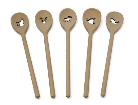 46.8042 Kochlöffel Geweih 30cm, ovale Schale 