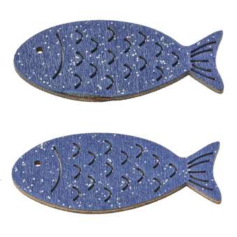 3270319 Fische mit Glimmer, 40mm, 6St. dunkelblau 