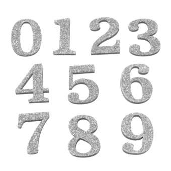 3270375 Zahlen-Satz ca, 2,8cm, 20 Teile, silber 