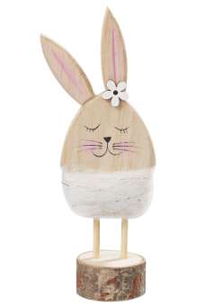 3270442 Holz-Hase  12,5cm, weiss 