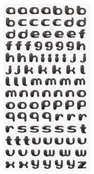 3451104 SOFTY-Sticker Kleinbuchstaben  schwarzmatt  