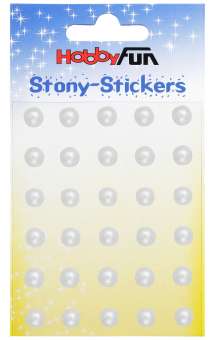 3451785 Stony-Stickers rund 8mm weiss 