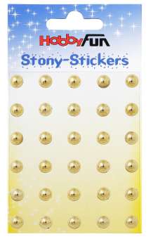 3451793 STONY-Sticker rund, 8mm, 30St gold 