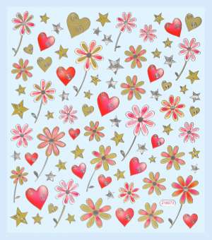 3452310 Hobby-Design Sticker Hochzeit Blumen/Herzen 