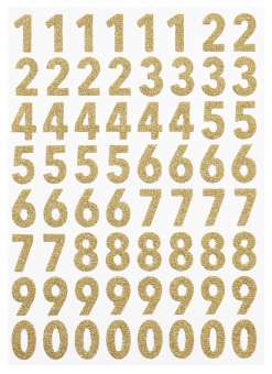 3453426 Glitzer Sticker Zahlen gold 