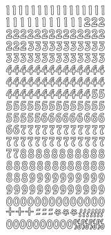3460262 Sticker Zahlen silber 