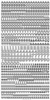 3460270 Sticker Buchstaben/Zahlen mini silber 