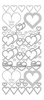 3460359 Sticker  Herzen sort.  gold 