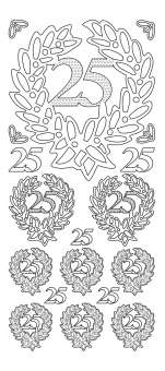 3460361 Sticker  Jubiläumszahl 25  silber 