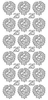 3460367 Sticker  Jubiläumszahl 25  silber 