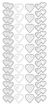 3460378 Sticker  Herzen  silber 