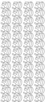 3460380 Sticker  Zahl 50  gold 