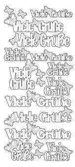3460382 Sticker  Viele Grüsse  gold 