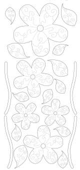 3460392 Sticker  Blüten  gold 