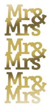 3460434 Konturensticker Mr& Mrs 3St gold 