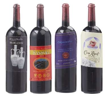 3481010 Wein-Flasche  4,5cm, 4 St. Sort 