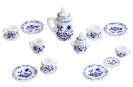3481175 Mini-Kaffeeservice 1 - 3,5 cm, weiß-blau, 15 Teile 