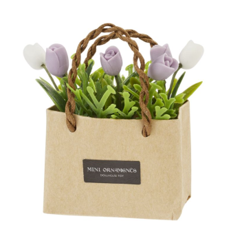 3481251 Papiertasche mit Blumen 4,2 x 1,8 x 5,6 cm  