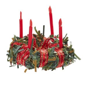 3481340 Adventskranz ca. 4 cm grün/rot 