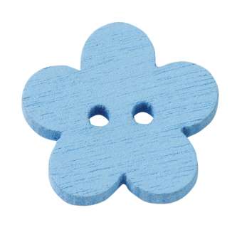 3863100 Holzknopf Blume 1cm blau 40St A+ 