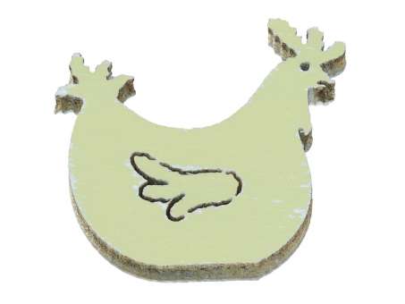 3863411 Holzstreuteil Huhn 4cm, 6St. hellgrün 