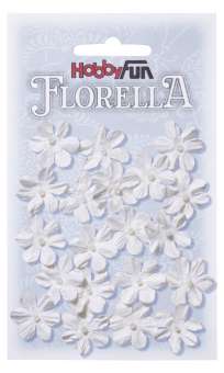 3866001 FLORELLA-Blüten Maulbeerpapier 2cm, weiss, 20St. 