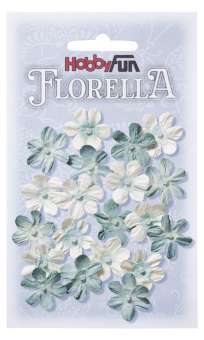 3866003 FLORELLA-Blüten Maulbeerpapier 2cm, hellblau, 20St. 