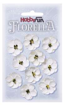 3866011 FLORELLA-Blüten Maulbeerpapier 2,5cm, weiss, 10St. 