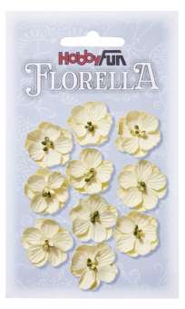 3866012 FLORELLA-Blüten Maulbeerpapier 2,5cm, creme, 10St. 