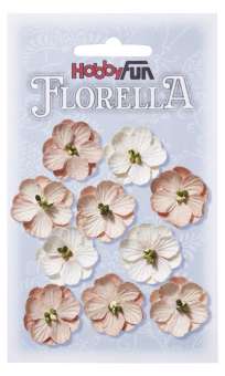 3866016 FLORELLA-Blüten Maulbeerpapier 2,5cm, rosenholz, 10St. 