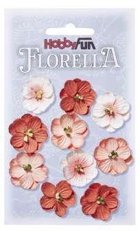 3866017 FLORELLA-Blüten Maulbeerpapier 2,5cm, pfirsich, 10St. 