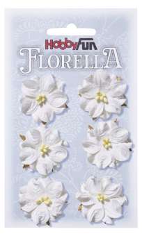 3866021 FLORELLA-Blüten Maulbeerpapier 3,5cm, weiss, 6St. 