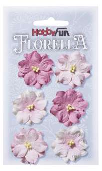 3866025 FLORELLA-Blüten Maulbeerpapier 3,5cm, rose, 6St. 