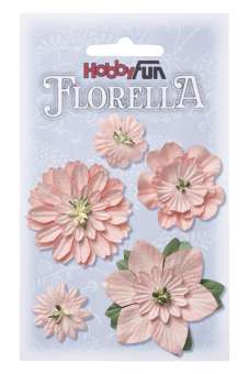 3866071 FLORELLA-Blüten Maulbeerpapier 2-5cm zart-rosa, 5St 