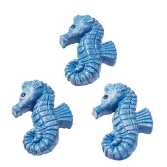 3870669 Seepferdchen  2,5cm, mit Klebepunkt,  3St. blau 