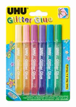 39110 UHU Glitter Glue shiny  o.L.6St x 10g 