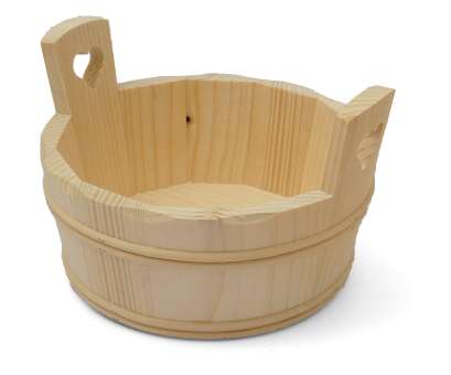 46.3016 Wanne rund mit 2 Henkel Herz Fichte, H 8,5/13,5cm, D 20cm 