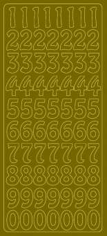 519422 Sticker Zahlen  2cm je 7x gold 