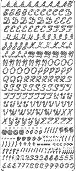 519655 Buchstaben / Zahlen modern silber 