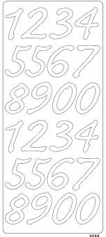 519955 Sticker Zahlen 0-9(2x) 3cm silber 
