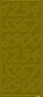 519956 Sticker Zahlen 0-9(2x) 3cm gold 