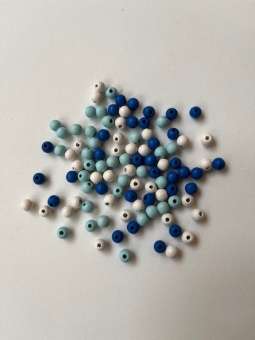 550661 Holzperlen  6mm 100St blaumix 