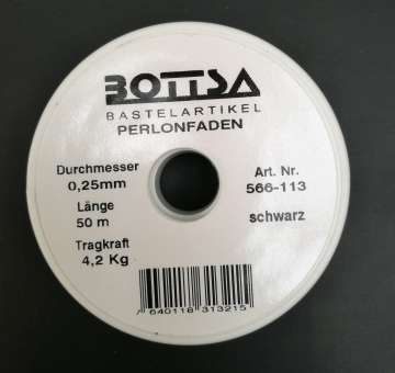 566113 Perlonfaden 0,25mm/50m schwarz 
