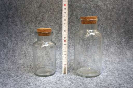 581054 Flasche Glas m. Kork, 17x8cm 