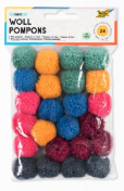 600009 Wollpompoms bunt Grundfarben 5 Farben 