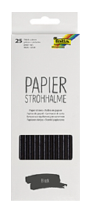 600026 Papierstrohhalme BLACK, 25 Stück schwarz 