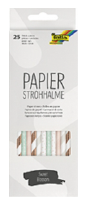 600030 Papierstrohhalme SWEET BLOSSOM, 25 Stück Pastell 