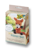 600071 Mini-Häkelset FUCHS Set mit Nadel, Augen, Füllwatte,Wolle/Garn 